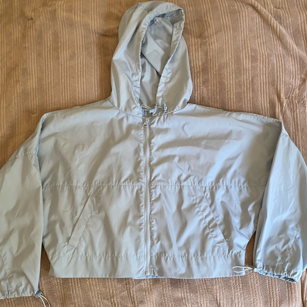 Cropped Blue Rain Jacket
